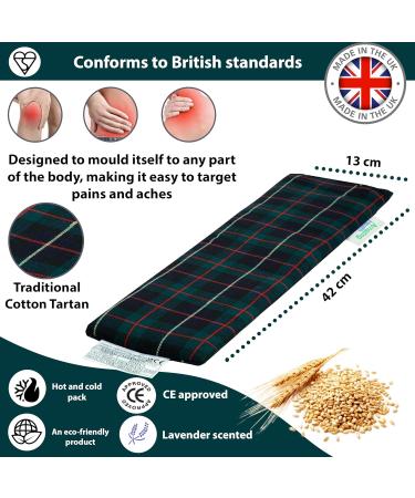 Amazing Health Hot and Cold Pack Cotton Tartan Wheat Bags - Lavender (Green Tartan) Green Tartan 42 cm (Pack of 1) - Buy Online on GoSupps.com