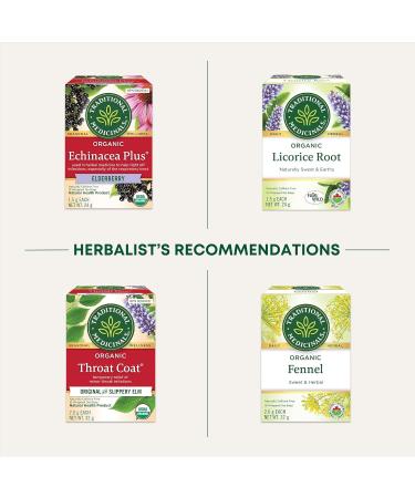 Traditional Medicinals - Organic Throat Coat Lemon Echinacea Herbal Tea (Pack of 1) - Helps Relieve Symptoms of Upper Respiratory Tract Infection - Sustainably Sourced Fair Wild Ingredients - 16 Tea Bags Total Throat Coat Lemon Echinacea 16 Count (Pack of - Buy Online on GoSupps.com