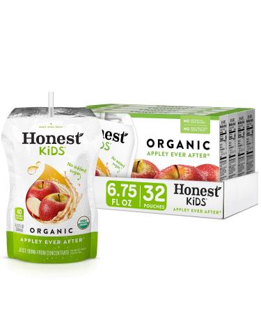 Honest Kids Appley Ever After, Apple Organic Fruit Juice Drink, 6.75 Fl Oz (32 Pack)