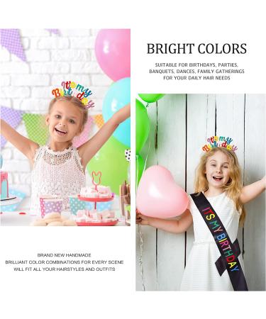 Gold Birthday Girl Tiara Headband - Rainbow Hair Accessories for Girls Party - 0.6 0.3 Letters - Buy Online on GoSupps.com