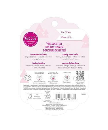 eos Holiday Lip Balm Gift- Strawberry Cheer & Candy Cane Swirl Stocking Stuffers All-Day Moisture Lip Care 0.14 oz 2-Pack Strawberry Cheer & Candy Cane Swirl 2 Count (Pack of 1) - Buy Online on GoSupps.com
