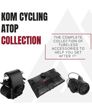 KOM Cycling Saddle Bag - Secure Bike Seat Storage for Tools & Essentials with Garmin Varia Mount & Apple AirTag Pocket - Regular Black - Buy Online on GoSupps.com