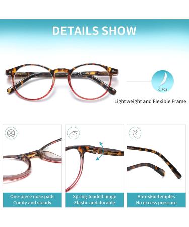 Shop Women's Blue Light Blocking Reading Glasses - 4 Pairs Mix Color 2.50 Spring Hinge Eyewear | Anti Eyestrain & Glare for Computer Use - Buy Online on GoSupps.com