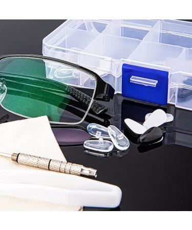 Soft Silicone Air Chamber Eyeglasses Nose Pads - 19 Pairs with Screws, Micro Screwdriver, Cloth, Anti-Drop Hook - Buy Online on GoSupps.com