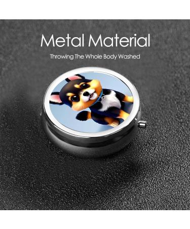 Card Love Fancy Puppy Round Pill Box Organizer 3 Compartment Travel Pill Box for Easy International Shipping - Buy Online on GoSupps.com