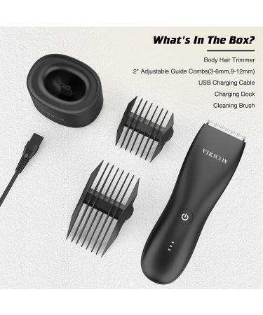 VIKICON Electric Groin Hair Trimmer and Body Groomer for Men - Waterproof Wet/Dry Hair Clippers with Replaceable Ceramic Blades - Male Hygiene Razor - Buy Online on GoSupps.com