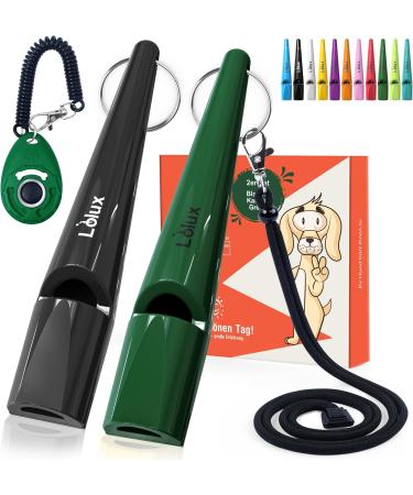 LIOLUX Dog Whistles with Klicker & Lanyard - Professional Training Pipe for Dogs | Loud & Clear R tter Call in Kaitoke Gr n/Schwarz - Buy Online on GoSupps.com