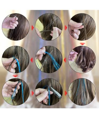 Sparkling Hair Tinsel Kit - 47 Inches, 2400 Strands, 12 Colors - Perfect for Christmas, New Year, Halloween, and Cosplay Parties - Includes 3 Tools - Buy Online on GoSupps.com