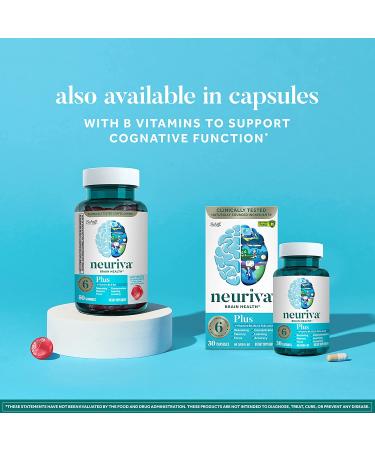 NEURIVA Plus Strawberry Gummies | Memory, Focus & Cognitive Support | Vitamins B6 & B12 | Nootropic Brain Supplement | 50ct - Buy Online on GoSupps.com