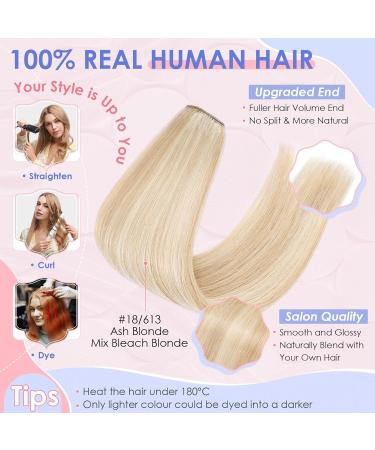 Elailite Clip in Hair Extension Real Human Hair Remy Natural Hair - 8 Pieces (Thin Weft) Full Head Straight - #18/613 Ash Blonde Mix Bleach Blonde - 10 Inch (50 g) 10 Inch (50 g) #18/613 Ash Blonde Mix Bleach Blonde - Buy Online on GoSupps.com