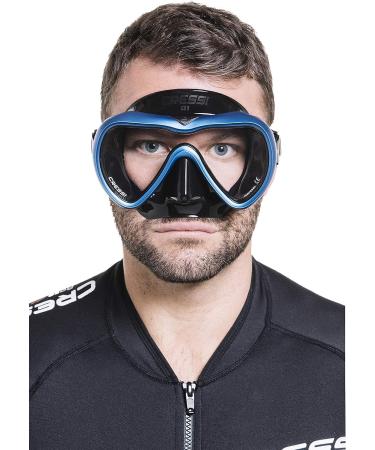 Cressi Anti-Fog Wide View Single Lens Scuba Diving and Freediving Mask: A1: Designed in Italy Black/Blue Clear Lens - Buy Online on GoSupps.com