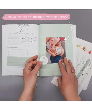 Floral Pregnancy Diary - 120 Pages with Pocket & 158 Stickers | Perfect Keepsake for Expecting Moms - Buy Online on GoSupps.com