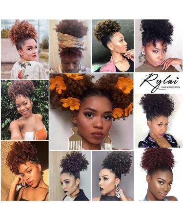 2Pcs Afro Puff Drawstring Ponytail | Kinky Curly Synthetic Hairpiece - Ombre Color for Black Women - Buy Online on GoSupps.com