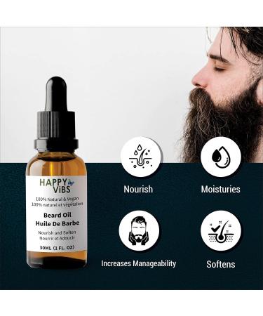 All-Natural Vegan Beard Oil Conditioner Serum - Nourish Soften & Shine Your Beard | 30ml International Shipping - Buy Online on GoSupps.com