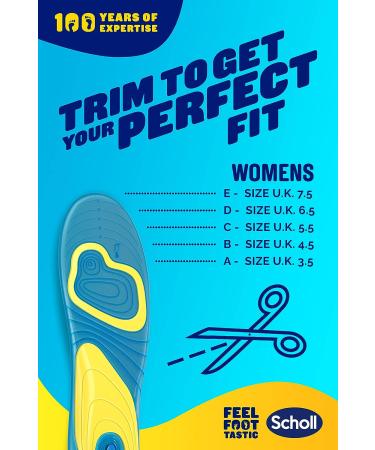 Scholl Gel Active Everyday Insoles for Women | Size 3.5-7.5 UK - Buy Online on GoSupps.com