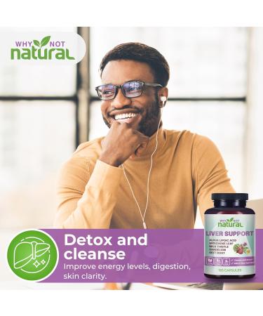 Why Not Natural 5-in-1 Liver Health Formula Supplement for Detox and Cleanse with Milk Thistle Support - 120 Capsules - Buy Online on GoSupps.com