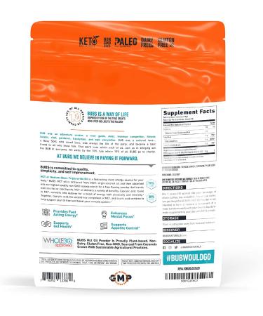 BUBS Naturals MCT Oil Powder - Keto & Paleo Friendly | Healthy Medium Chain Triglyceride Oil Powder | Low Carb & Healthy Fat | 30 Servings 10.6oz - Buy Online on GoSupps.com