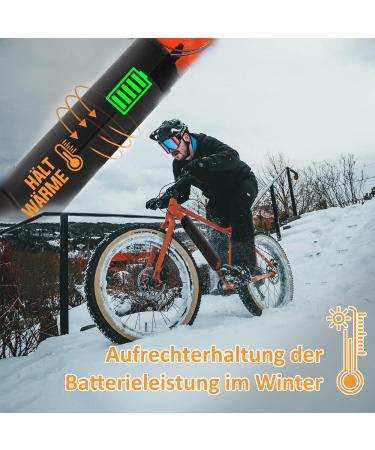Universal E-Bike Battery Protective Cover with Reflectors - Thermal Protection for 28-42 cm Frames | Cold & Dirt Resistant Neoprene Accessories - Buy Online on GoSupps.com
