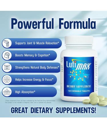 Lutimax Luteolin Complex - Immune Support & Brain Supplement | Antioxidants with Vitamin C D E for Joint & Muscle Health - 120 Tablets - Buy Online on GoSupps.com