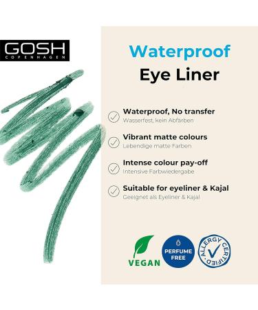 Gosh Matte Eyeliner in Fresh Green - Creamy Soft Texture High Opacity Vegan & Perfume-Free - Ideal for Smokey Eyes 012 Forest Green - 1 Piece - Buy Online on GoSupps.com