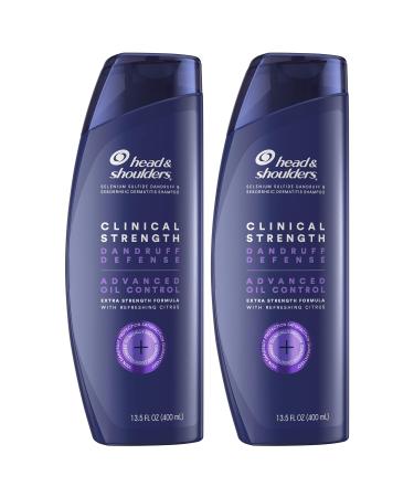 Head & Shoulders Clinical Strength Dandruff Shampoo Twin Pack, Advanced Oil Control with Refreshing Citrus, 13.5 Oz Each