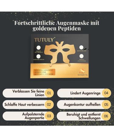 Advanced Golden Eye Mask - Anti-Aging Dark Circle Reduction with Coffee Extract & Peptides - 6 Sheets for Intensive Eye Care - Buy Online on GoSupps.com