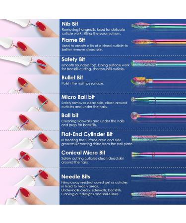21-Part Nail Cutter Bit Set with Holder - Diamond & Ceramic Nail Files for Manicure Pedicure & Home Salon | Hard Metal Remover Bits - Buy Online on GoSupps.com