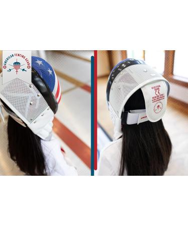 USA Flag Design Foil Fencing Mask with CE350N Certification | Anti-Glare Finish & Padded Bib | X-Small Size with Adjustable Strap - Buy Online on GoSupps.com