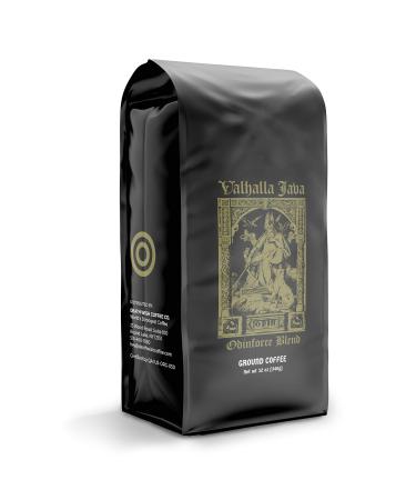 Death Wish Coffee Valhalla Java Dark Roast Grounds, 12 Oz, The World's Strongest Coffee, Bold & Intense Blend of Arabica Robusta Beans, USDA Organic Ground Coffee, Powerful Caffeine for Morning Boost 12 Ounce (Pack of 1)