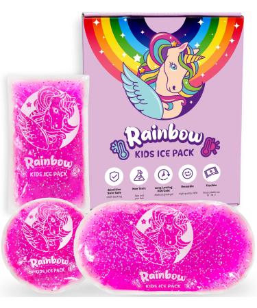 Kids Ice Packs for Boo Boos - Reusable Injuries Relief Toddler & Baby Friendly Cute Unicorn Design Ice Pack Set for Kids - Boo Boo Buddy Perfect for Bumps and Bruises