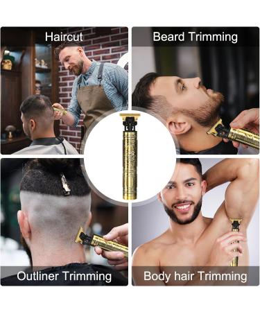 Professional Rechargeable Hair Clippers for Men - Beard Trimmer with 4 Limit Combs - USB Type-C Charging - Ideal Beard Grooming Kit and Barber Haircut Set - Gold - Buy Online on GoSupps.com