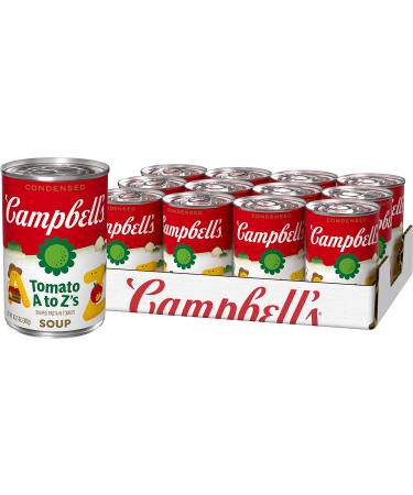 Campbell's Condensed Kids Soup Tomato A-Z's Tomato Soup With Alphabet Pasta 10.75 Ounce Can (Pack of 12)