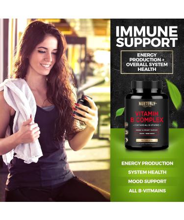 NURTURLY Vitamin B Complex and Multi Collagen Peptides Powder Capsules - Contains All Essential B Vitamins - B1 B2 B3 B5 B6 B7 B9 B12 and Biotin - Hydrolyzed Collagen Peptides - Buy Online on GoSupps.com