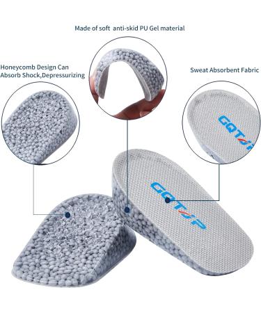 GQTJP Orthopedic Heel Lift Inserts - Achilles Tendonitis Relief - Shock Absorption - 1.4 Inch - Grey Large (Pack of 2) - Buy Online on GoSupps.com