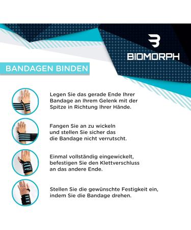BIOMORPH Professional 54cm Wrist Bandages - Fitness Bodybuilding Strength Training & CrossFit | Unisex White Camo Wrist Wraps - Buy Online on GoSupps.com