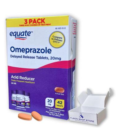 Omeprazole 20mg Acid Reducer- Delayed Release Tablets 42 Ct (Pack of 1) Boxed by Fusion Shop Store