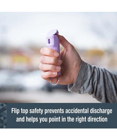 SABRE Pepper Spray with Flip Top, Maximum Police Strength OC Spray, Key Ring for Easy Carry and Fast Access, Finger Grip for More Accurate and Faster Aim, 25 Bursts, Secure and Easy to Use Safety Lavender Pepper Spray - Buy Online on GoSupps.com