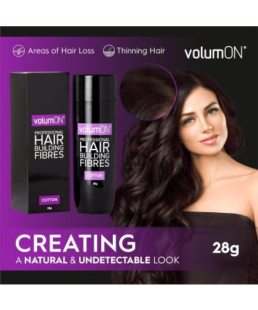 Volumon Professional Hair Building Fibres - Hair Loss Concealer - COTTON - 28g - Up to 30 Uses - White - Buy Online on GoSupps.com