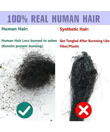 6-18 Inch Handmade Human Hair Dreadlock Extensions for Men/Women - Can Be Dyed, Bleached, Curled - 6 Inch, 10 Strands, 0.6CM Width (1B) - Buy Online on GoSupps.com