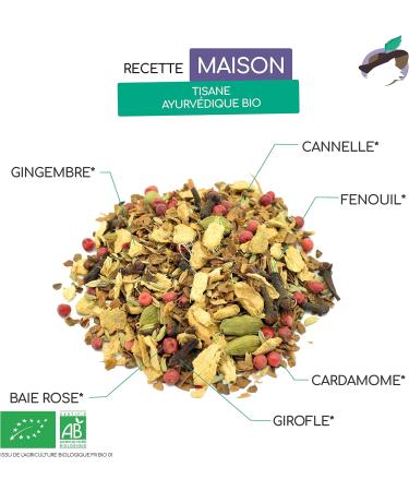  Chabioth Chabioth - Organic Ayurvedic Chai Masala Herbal Tea 200g - with Indian spices - blended and packaged in France - biodegradable sachet - Buy Online on GoSupps.com