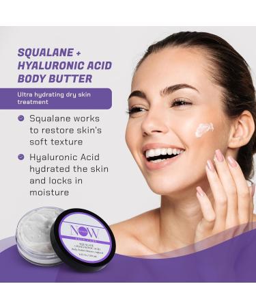 Squalane Body Butter - Hydrating Lotion with Hyaluronic Acid & Coconut Oil | Moisturizing Cream for Dry Skin | 6 oz Pack - Buy Online on GoSupps.com