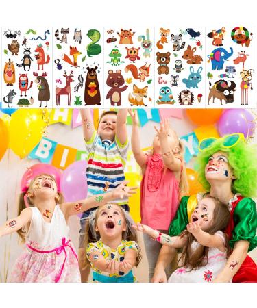 Konsait Animal Temporary Tattoos for Kids - 24 Sheets (230+pcs) | Zoo Jungle Sea Theme, Waterproof Fake Tattoo Stickers for Boys & Girls, Perfect for Birthday Party Favor Gift Bags - Buy Online on GoSupps.com