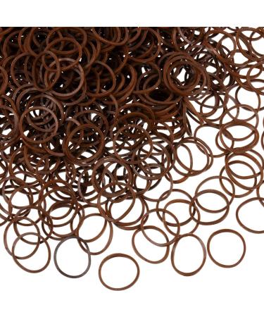 1000 Mini Rubber Bands Soft Elastic Bands for Kid Hair Braids Hair (Dark Brown)