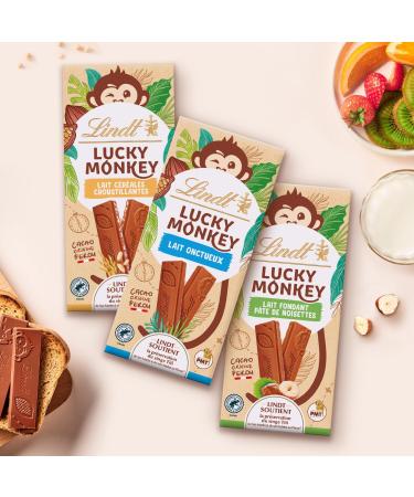 Lindt - LUCKY MONKEY Smooth Milk Bar - Milk Chocolate 100g - Buy Online on GoSupps.com