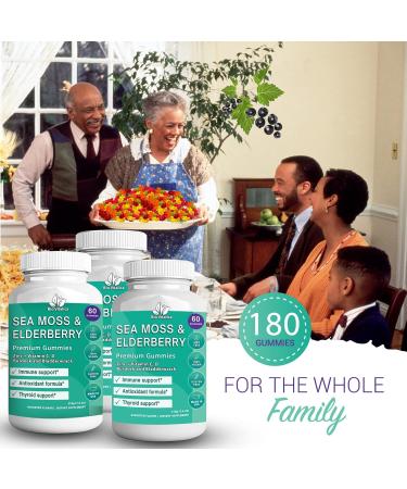 BIO VITALICA (Bundle) Sea Moss Elderberry (3 Packs) & Sea Moss Elderberry Gummies (1 Packs) BioVitalica - Buy Online on GoSupps.com