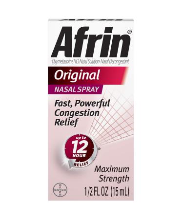 Afrin Original Strength Nasal Decongestant Spray 0.5 Fl Oz Pack of 6