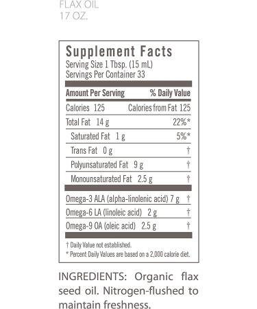 Flora Organic Flax Oil 17 fl oz (500 ml) - Certified High-Quality Omega-3 Supplement - Buy Online on GoSupps.com