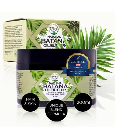 Prima Qualitas Batana Oil with Coconut for Hair Growth- Nourish and Repair Dry Damaged Hair- 100% Raw Natural Oil Jojoba Argan and Shea Butter for Hair and Skin Care 200 gr