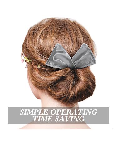 4-Piece Deft Hair Bun Maker Set - Doughnut French Hairstyle (Black, Khaki, White, Gray Fabric) - Buy Online on GoSupps.com