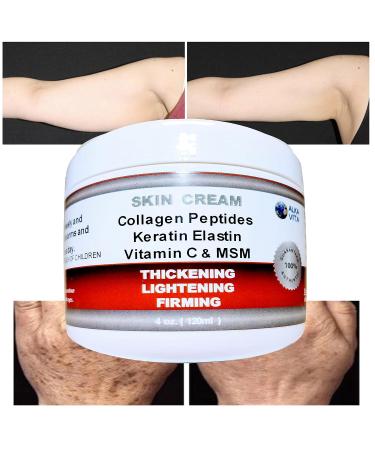 Alka Vita Firming Cream with Keratin, Collagen, Elastin, Vitamin C & MSM - 4 oz, Ivory - Natural Ingredients for Saggy Arms & Wrinkled Neck - Buy Online on GoSupps.com